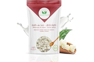 Natural Probio® Kefir de Lait, Ferments lactiques Naturel Kit de démarrage de Culture, au Lait certifié sans OGM, probiotique Naturel, Notice, Recette et Conseils + Ebook Offert (10g)