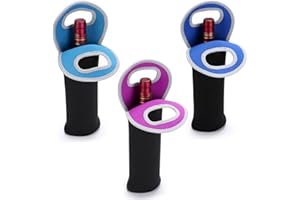 BTSKY 3 sztuki neopren uchwyt na butelkę wina szampana torba na ramię piwo puszki na wodę butelki napoje torba do przenoszenia