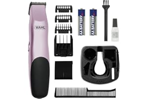 WAHL Trimmer for Women, Ladies Shavers, Female Hair Removal Methods, Bikini Trimming and Styling, Battery Operated, Personal Trimming Kit, Pink