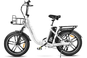 SAMEBIKE Bicicletta Elettrica Adulto, 20'' ×4.0'' Fat Tire Bici Elettrica per Donna, 7 Velocità, 250W Batteria Rimovibile 48V 642WH Autonomia bis zu 120 km