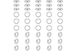 UNICRAFTALE 100 pz 6mm Perline Distanziatore Anello Perle Allentate in Acciaio O O Moo Perline Distanziatore Grande Foro Perline Superficie Liscia Alla Ricerca di Creazione di Gioielli, Hole 4 mm
