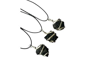 KRISTALGLOBE Raw Black Tourmaline Crystal Healing Pendant Necklace -Crystal healing jewellery-Healing crystal pendant necklace