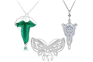 HJYZY 3 Stück Arwens Abendstern Elfengrüne Lorien-Brosche/Halskette Schmetterling Brosche