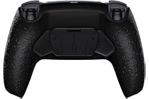 eXtremeRate RISE4 V3 Remap Kit pour ps5 Manette BDM-030/040/050, Coque Arrière Redessinée avec 4 Palette pour ps5 Manette BDM-030/040/050, Carte améliorée, Noir Texturé