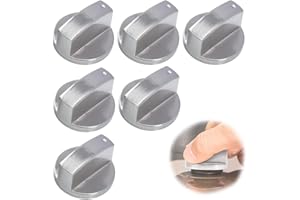 KEWUF 6 Pezzi Manopole Piano Cottura, 6mm Pomelli Cucina, Manopole Forni, Gas Stufe Controllo Manopole, Pomelli in Metallo per Forno a Gas Piano, per Forno a Gas Piano Cottura Stufa Gas