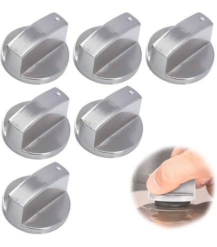 Spares2go Manopole Ricambio Forno Hotpoint Hot-Ari IX – 2 Pezzi Argento – Compatibili Con Modelli Selezione - 2
