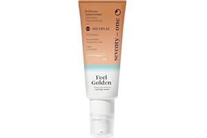 SeventyOne Percent | Feel Golden SPF 30 - Perfecteur de teint | Soin visage teinté multi-protecteur |Anti-âge & Hydratant | Fini mat & naturel | Acide Hyaluronique & Vitamine C - Smart UV | 40 ml