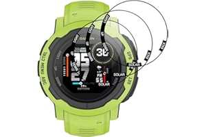 Beukei Pellicola Protettiva per Garmin Instinct 2/2 Solar, 3 pezzi Protezione Vetro [copertura totale curva 3D] [Anti-Graffio] [Senza Bolle][Durezza 9H ] Glas