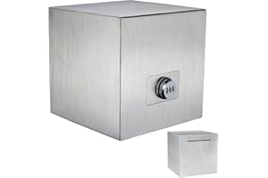 JIAJIA Password Stainless Steel Piggy Bank Money Safe Box Digital Cash Coin Jar for Kids Reuse Strong Huge Adult Tip Box 7.9in