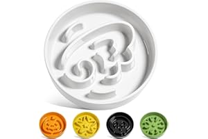 LE TAUCI Gamelles en céramique pour Chien de Petite Race, pour mangeurs Rapides, Bol Puzzle pour Petits Chiens et Chats, Angle Blanc, S-350 ML