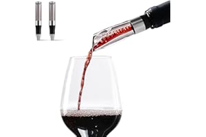 Wiwoney - Aeratore per Vino Rosso, Decanter per Vino Rosso, Versatore Anti-Goccia, Ossigenatore Vino da Bottiglia, Confezione da 2 (marrone)