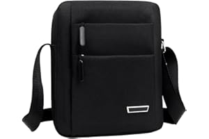 KVBUCC 1 Messenger Bag, Shoulder Bag, Briefcase, Multi-compartment Zipper Bag, Adjustable Tote Bag, Suitable for Travel, Shopping (Black)