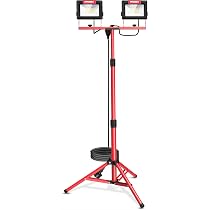 Faro LED Da Cantiere HYCHIKA 100W – 12000LM, Impermeabile IP65, Regolabile 2 Intensità, Rotazione 360°, Cavo 2M, Staffa Pieghevole