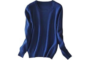 BeerMmay Pull en Cachemire à Manches Longues et col Rond pour Femme