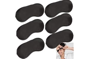 VANDORLA 6 Pack Blindfold Eye Mask Cover Sleep Mask for Party Games Travel Sleep Team Build Party Supply with Adjustable Strap for Women Men Kids, Black