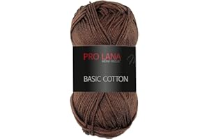 Frida's Wollhaus Pro Lana Basic Cotton Pelote de laine en coton pour tricot, crochet - 50 g - 64 couleurs (10, marron chocolat)