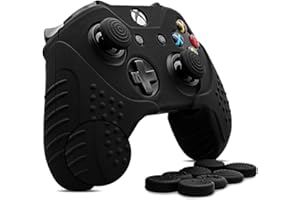 ‎CHIN FAI CHIN FAI für Xbox One/Xbox One S/Xbox One X Controller Hülle, Anti-Rutsch Silikon Skin Cover Case Microsoft Controller mit 8 x Thumb Stick Grip Caps (Schwarz)