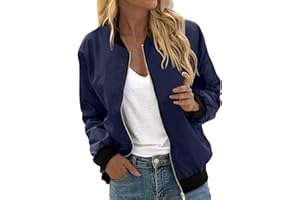 GENERISCH Bomberjacke Damen Blumenmuster Coat Sommer Blouson Reißverschluss Herbst Frühling Jacket Mädchen Sommerjacke Kurz Outwear College Jacke leichte Pilotenjacke Langarm Fliegerjacke Pilotenjacke