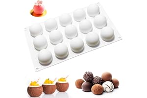 Honicemar 15 Cavità Sferico Stampo in Silicone Strumenti Fai da te Per La Cottura Stampo Silicone Sfera Stampi Per Cioccolato Antiaderente Per Torte Cioccolatini Gelatina Gelato