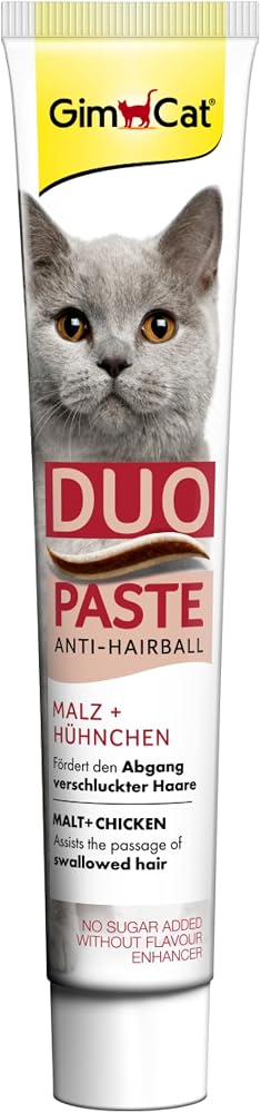 GimCat Anti-Hairball Duo Paste Tavuk ve Malt Kedi Macunu 50 gr – Tüy Yumağı Kontrolü Sağlayan Şeker İlavesiz Ödül ve Tamamlayıcı Yem