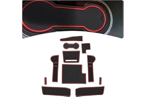 GIUD Compatible avec Renault Clio 5 2020-2022 Automatique Tapis Anti-dérapants 11 Pièces Anti-poussière pour Console Centrale Accessoires Renault Clio V (Rouge)