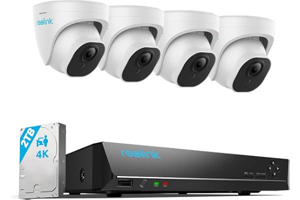 Reolink 4K Caméra de Surveillance Extérieure, Détection de Personne et Véhicule, Kit Vidéo Surveillance avec 8CH 2To NVR et Caméra IP PoE 4X 8MP, 30 Mètres Vision Nocturne avec Audio, RLK8-800D4