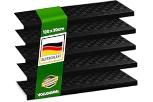 Floordirekt - Tappetino per gradini in gomma – Set da 5 pezzi – Autoadesivo – Resistente alle intemperie e antiscivolo – Tappetino in gomma per esterni – Tappetini antiscivolo – 15 modelli (Diamond