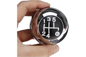 Huianpen Gear Stick Knob 5 Speed Car Chrome Gear Shift Knob for Fiat 500 2012 2013 2014 2015 2016 2017 2018 Auto Lever Shifter Stick Handball hift Lever Knobs