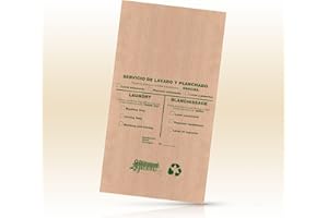 MAXIMA AMENITIES 250 Bolsas de lavandería Eco desechables| Bolsa biodegradable y de material reciclado | Servicio lavado y planchado para hoteles| 100% Ecofriendly | Varios idiomas