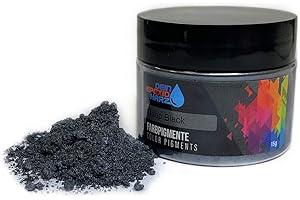 LONGFAIR Epoxidharz Farbe | Epoxy-Pigmente | 15g | Perlglanz Metallic Farbpulver Pigment für Epoxidharz, Schmuck, Kunst, Tische, Schmuck, Malerei (Deep Black)