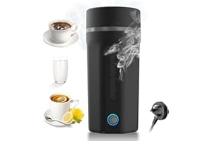 Emooncn 500ML Portable Travel Kettle Fast Boil Quiet Small Kettle Stainless Steel Mini Electric Kettle Auto Shut Off Travel Tea Kettles (Stainless Steel travel kettle, Black travel kettle)