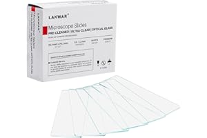 LAKWAR Vetrini Microscopio (76x26x1mm) 50 Pezzi, Vetrini Microscopio Vuoti, Accessori per Laboratorio Microscopio