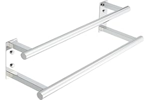 Mooche Chrome Towel Rail Wall Mounted,Bathroom Towel Holder Double Towel Rack for Bathroom,SUS304 Stainless Steel 700MM Towel Shelf Double Towel Bars for Hotel,Kitchen,Drawing Room,Toilet