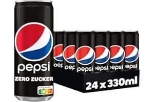 Pepsi Zero Zucker, Das zuckerfreie Erfrischungsgetränk von Pepsi ohne Kalorien, Koffeinhaltige Cola in der Dose, EINWEG Dose 