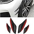 Erweicet 4 PCS Universal Car Front Bumper Lip Splitter, Car Spoiler Canards Kit for Car Decoration Strip Exterior Accessories
