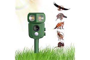 WUGEIN Ultrasonic animal repellent device, 360 ° animal repellent, mole repellent outdoor ultrasonic deterrent, mole deterrent used to scare field mice in lawns, gardens, and yards