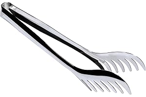 Salvinelli Molla da Cucina Acciaio Inox 18/10, Pinza per Spaghetti 26.5 cm, Made in Italy, Finitura Lucida
