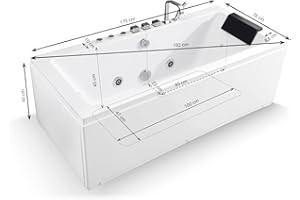 SPALINA SIKINOS Jets - Bañera de hidromasaje Clásica L. 170 x l. 78 cm