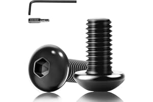 XRXYMQ 20 Stück M6 Schrauben Schwarz Linsenkopfschrauben M6x20 mm Flachkopfschrauben Innensechskant M6 Schrauben mit Inbusschlüssel und Innensechskant Bit Schraube für DIY-Projekte und Wartung