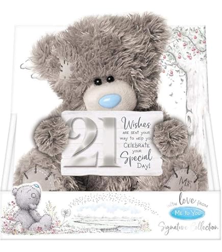 Me To You Tatty Teddy 21st Lightbox Bär - Offizieller Plüschbär Mit Sockel, 15 Cm