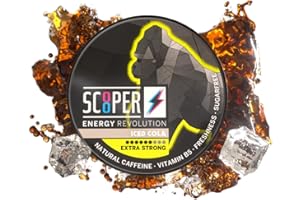 SCOOPER Energy 1x Iced Cola Xtra Strong | 80 MG Koffein pro Pouch | 12 Pouches pro Dose | Zuckerfrei & Vegan | Energy Drink Alternative | Energy Booster Pouches