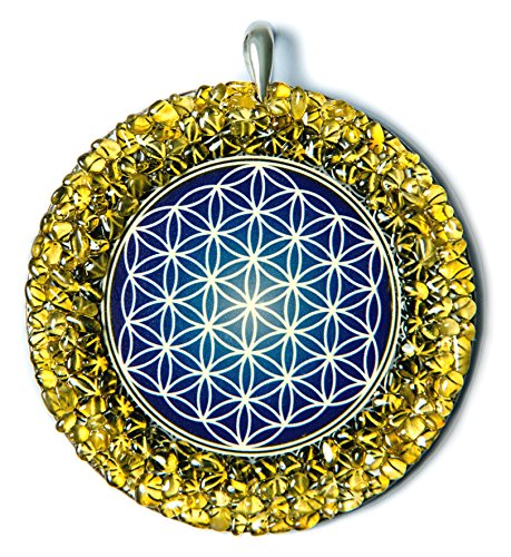 Fiore della vita Geometria Sacra - Amulet Handmade di ambra baltica per energia, vita e protezione
