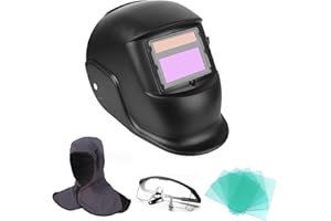 BARAC Casco para soldar, Careta de Seguridad Ojos Oscurecimiento automático, Máscara Solar fotoeléctrica con protección UV para Trabajos de Soldadura ARC TIG MIG