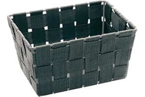 WENKO Cesta Adria Mini largo gris - cesta para el baño, Polipropileno, 19 x 9 x 14 cm, Gris
