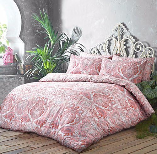 LnB Moroccan Paisley Peach 50% Polyester 50% Cotton Printed Bedding Set/Duvet Cover (Single)