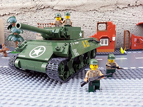 Modbrix 2475 - ★ US ARMY Jagdpanzer M-10 Wolverine Panzer inkl. custom US Army Soldaten aus original Lego© Teilen ★ thumbnail