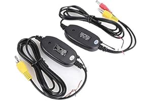 GOFORJUMP Telecamera per Visione Posteriore Wireless 2.4 GHz Kit trasmettitore e Ricevitore Video RCA per Monitor retrovisore per Auto Trasmettitore e Ricevitore FM