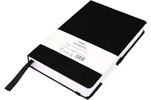 bandeax Notizbuch A5 liniert Hardcover - 320 Seiten, 160 Blatt - 120 GSM tintenfestes dickes FSC Papier - Diary Notebook für Tagebuch, Bullet Journal, Ideenbuch, Business (Schwarz)