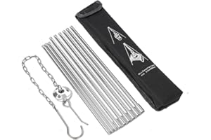 LIUMMRCY Camping Tripod,Camping Tripod Campfire Cooking Dutch Oven Tripod Folding Grill Stand Tripod Aluminium Alloy Stove Tripod for Dutch Ovens, Coffee Pots, Tea Pots, Silver