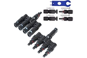 GTIWUNG 1 par Rama T Conectores Adaptador M/F/F/F/F y M/M/M/M/F T4-1 Conectores de Derivación T Forma Conectores Solar Fotovoltaicos, Macho/Hembra Conector Impermeable